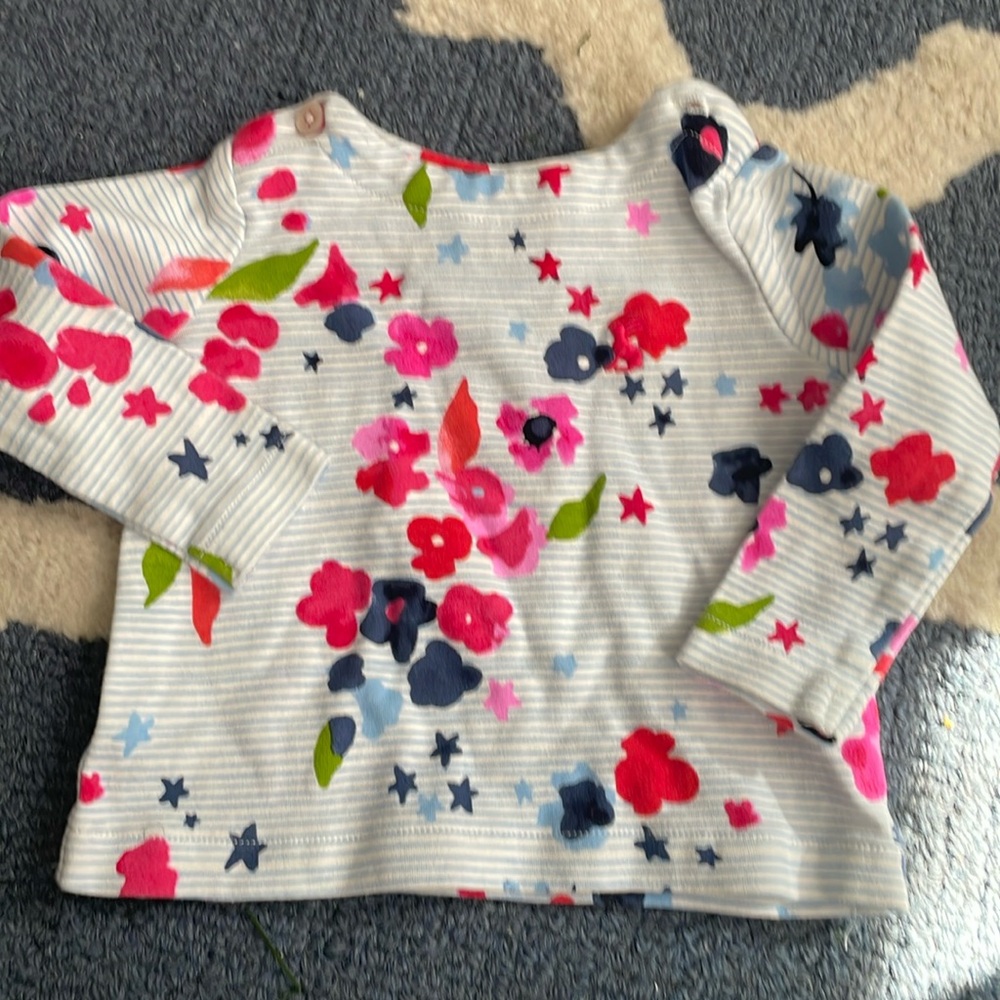 VGUC baby girl 0-3 month Striped Floral Long Sleeve TShirt